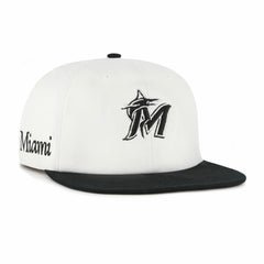 Miami Marlins '47 Foundation Captain Snapback Hat - White/Black Hats