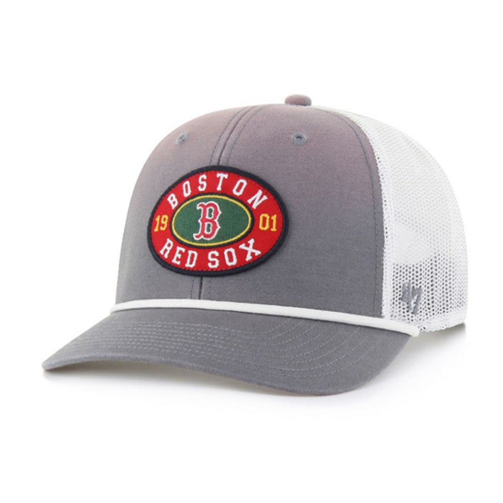 Boston Red Sox '47 Tide Sweep Rope Trucker Adjustable Hat - Gray/White Hats