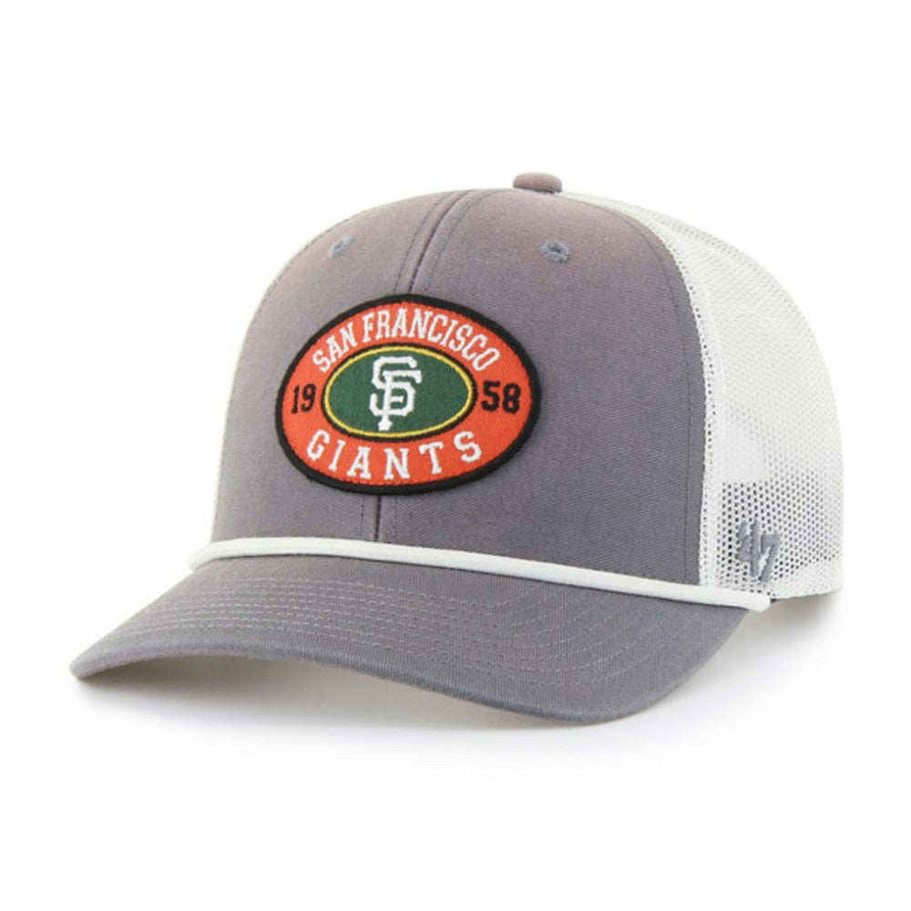 San Francisco Giants '47 Tide Sweep Rope Trucker Adjustable Hat - Gray/White Hats