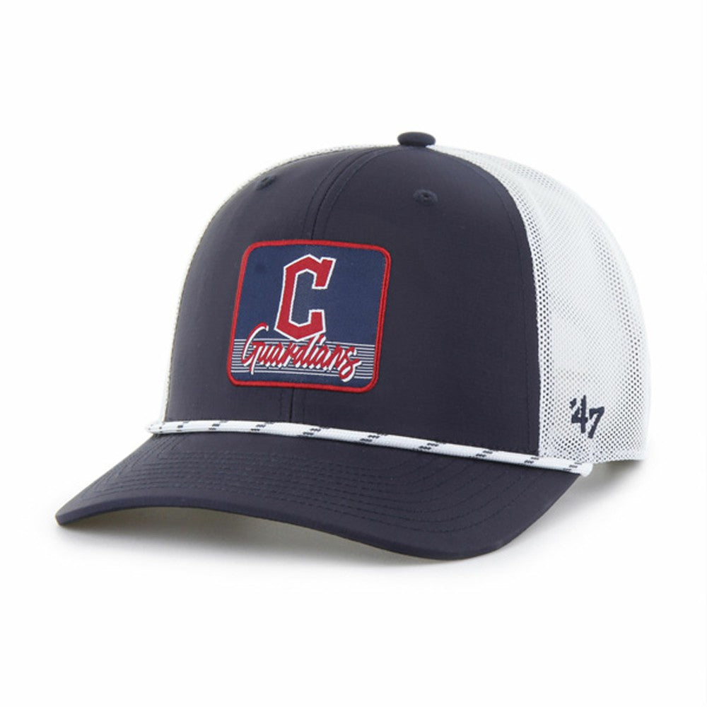 Cleveland Guardians '47 Scratch Adjustable Trucker Hat - Navy/White Hats