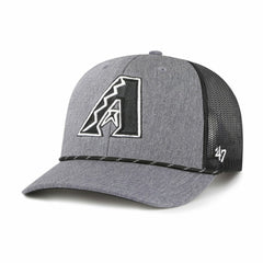Arizona Diamondbacks '47 Carbon Rope Trucker Adjustable Hat - Charcoal Hats