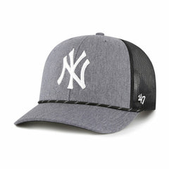 New York Yankees '47 Carbon Rope Trucker Adjustable Hat - Charcoal Hats