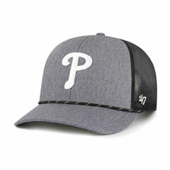 Philadelphia Phillies '47 Carbon Rope Trucker Adjustable Hat - Charcoal Hats