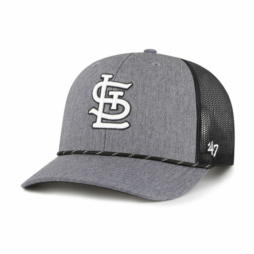 St. Louis Cardinals '47 Carbon Rope Trucker Adjustable Hat - Charcoal Hats