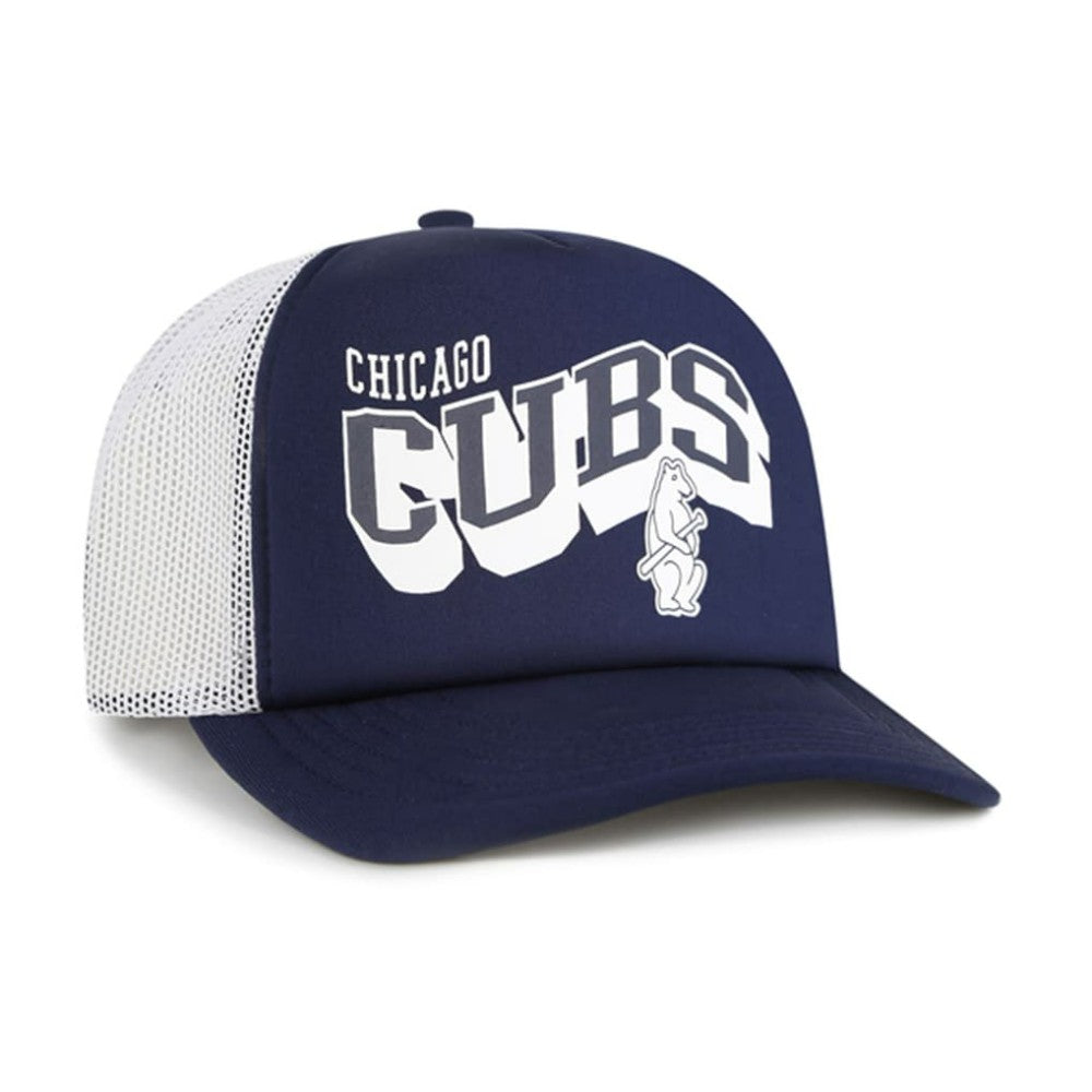 Chicago Cubs '47 Meander Foam Trucker Snapback Hat - Navy Hats