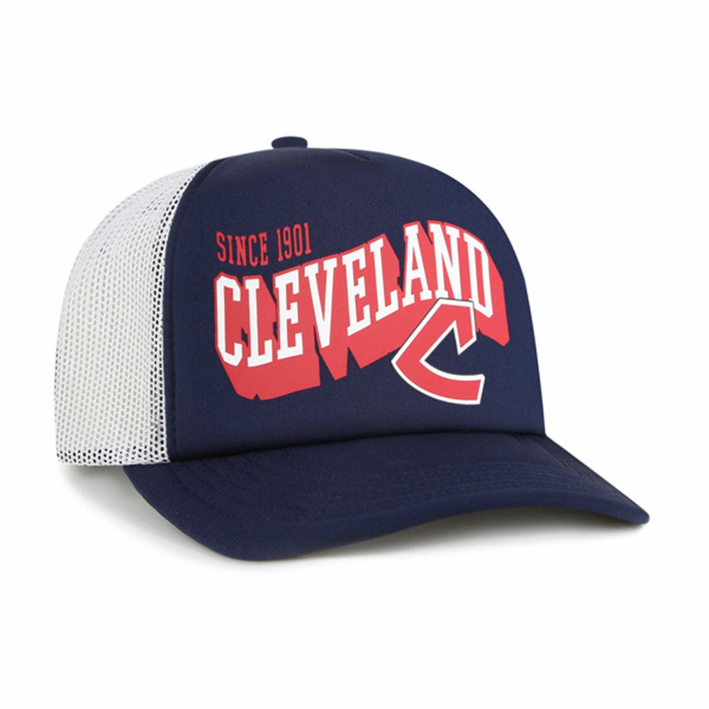 Cleveland Guardians '47 Meander Foam Trucker Snapback Hat - Navy Hats