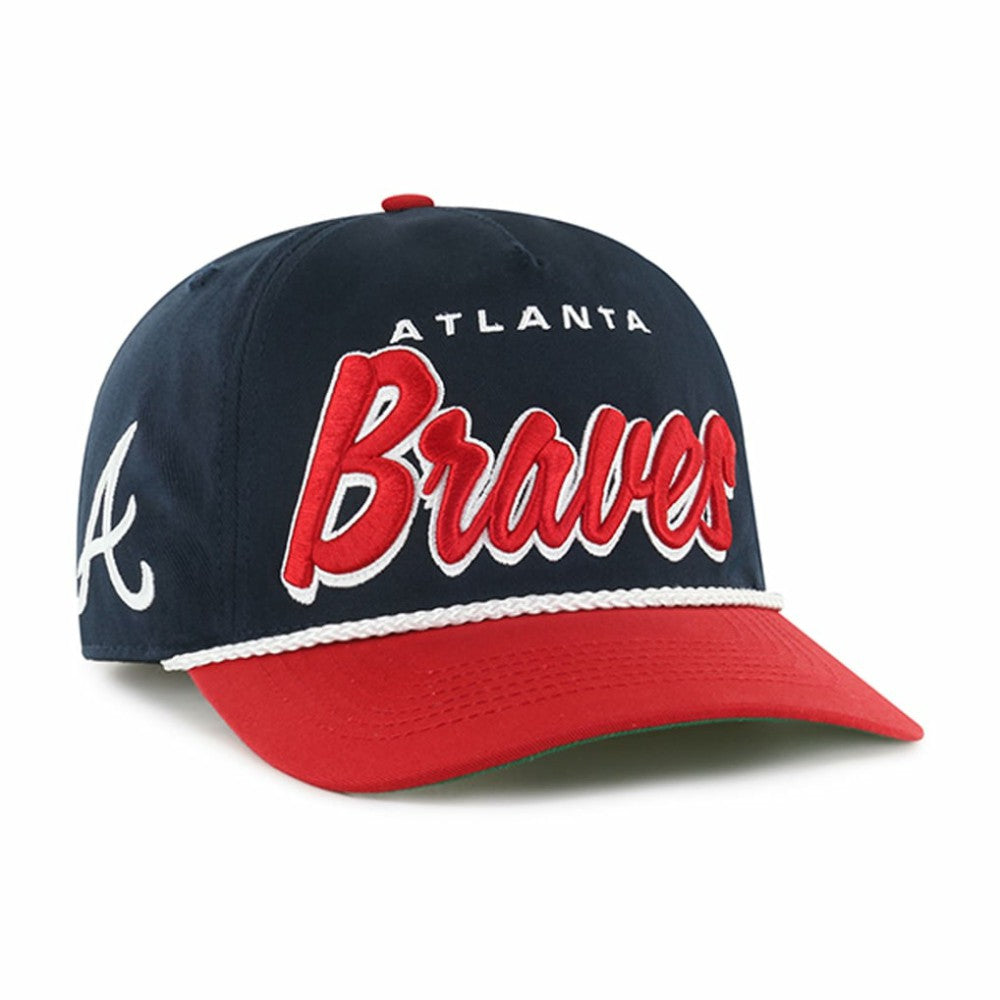 Atlanta Braves '47 Dropshadow Rope Hitch Adjustable Hat - Navy Hats