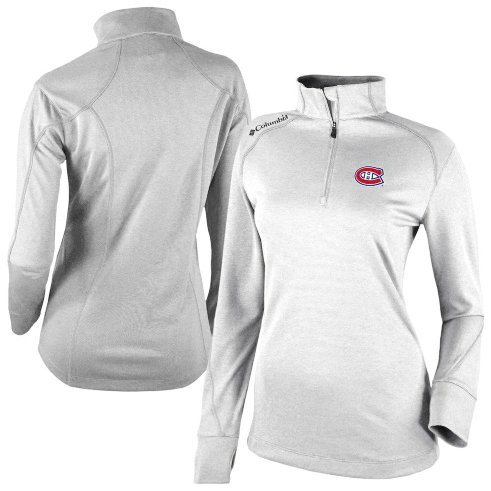 Montreal Canadiens Columbia Women's Omni-Wick Shotgun 2.0 Quarter-Zip Pullover Top - White | US 202128455