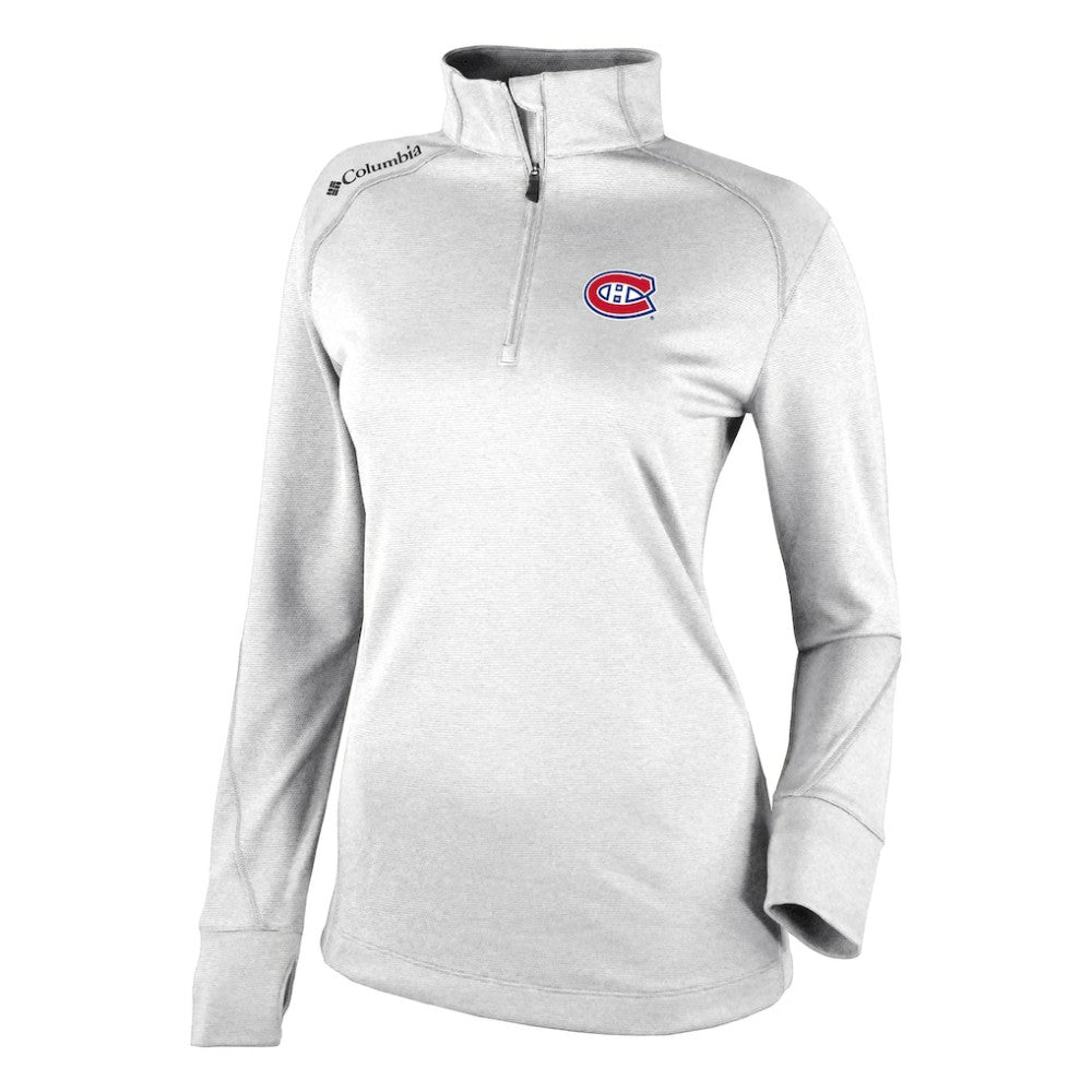 Montreal Canadiens Columbia Women's Omni-Wick Shotgun 2.0 Quarter-Zip Pullover Top - White | US 202128455