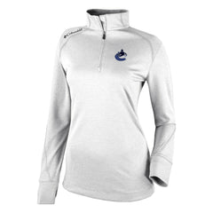 Vancouver Canucks Columbia Women's Omni-Wick Shotgun 2.0 Quarter-Zip Pullover Top - White | US 202128456