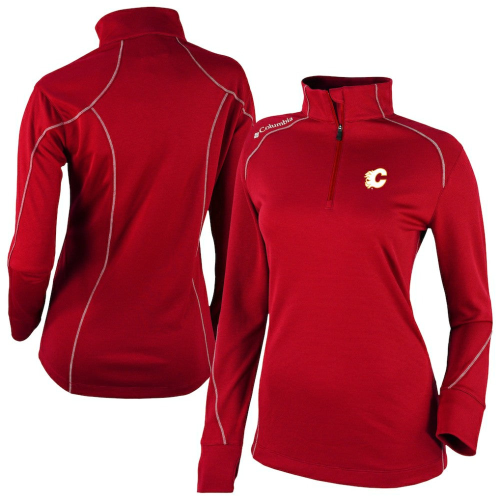 Calgary Flames Columbia Women's Omni-Wick Shotgun 2.0 Quarter-Zip Pullover Top - Red | US 202128457