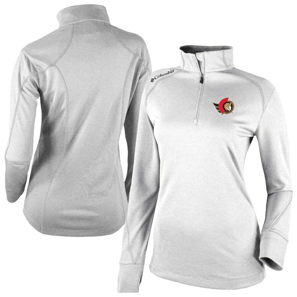Ottawa Senators Columbia Women's Omni-Wick Shotgun 2.0 Quarter-Zip Pullover Top - White | US 202128458