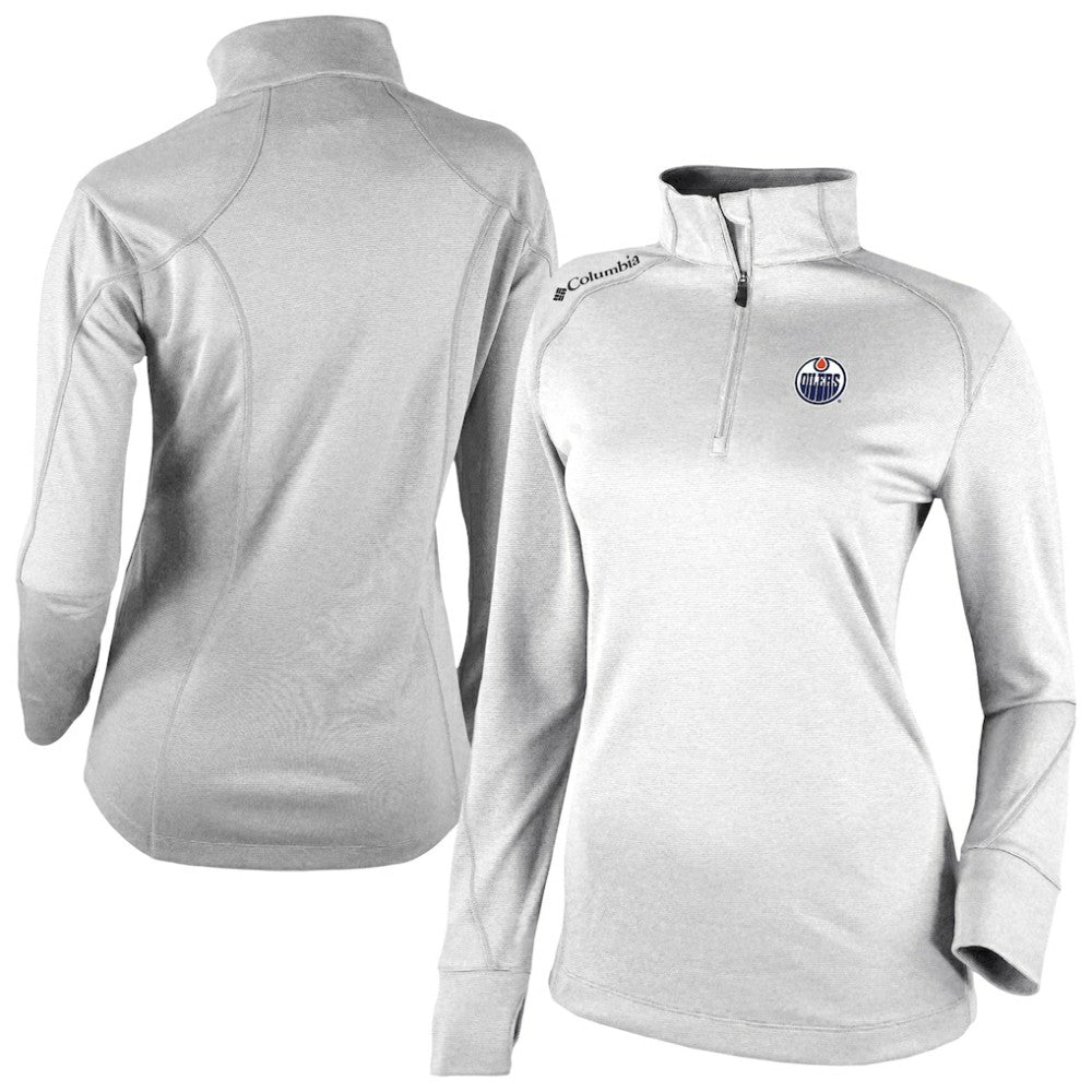 Edmonton Oilers Columbia Women's Omni-Wick Shotgun 2.0 Quarter-Zip Pullover Top - White | US 202128459