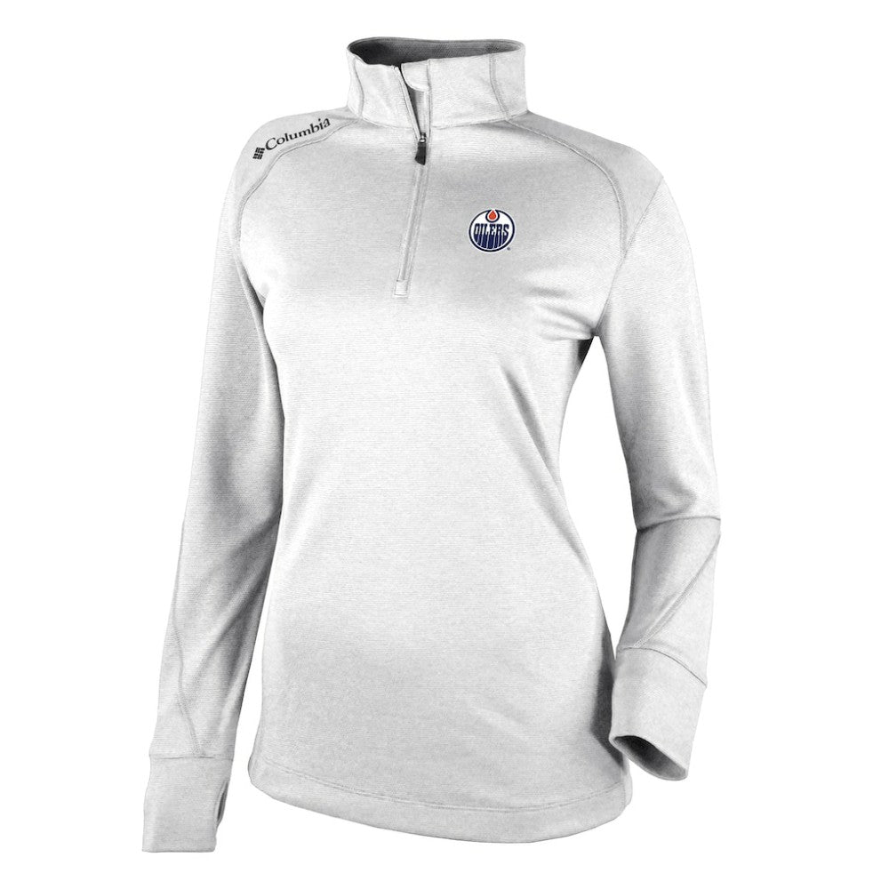 Edmonton Oilers Columbia Women's Omni-Wick Shotgun 2.0 Quarter-Zip Pullover Top - White | US 202128459