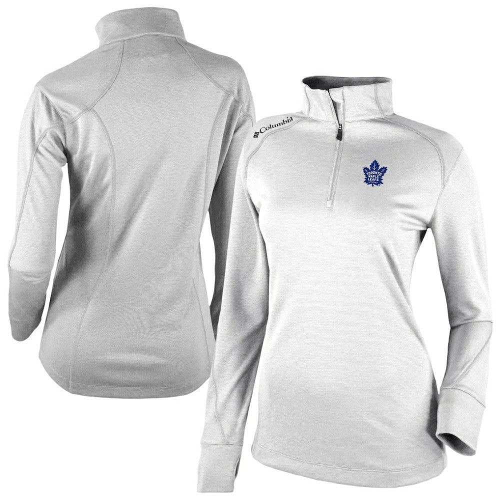 Toronto Maple Leafs Columbia Women's Omni-Wick Shotgun 2.0 Quarter-Zip Pullover Top - White | US 202128460