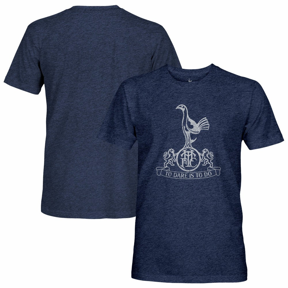 Tottenham Hotspur 1863FC Retro Mono Badge Vintage Tri-Blend T-Shirt Navy