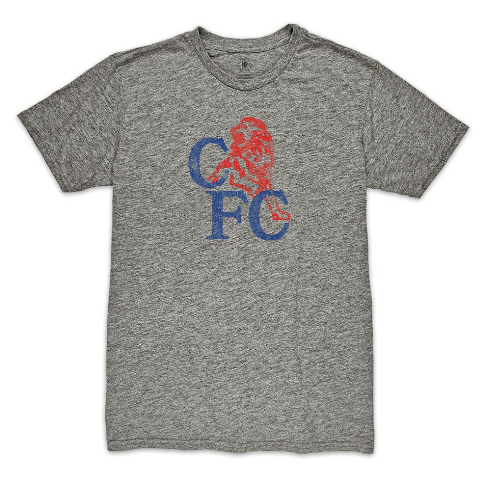 Chelsea 1863FC Retro '86 Badge Vintage Tri-Blend T-Shirt Heather Gray