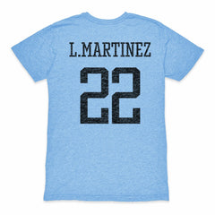 Lautaro Martinez Argentina National Team 1863FC Retro Player Tri-Blend T-Shirt Light Blue