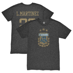 Lautaro Martinez Argentina National Team 1863FC Retro Player Tri-Blend T-Shirt Black