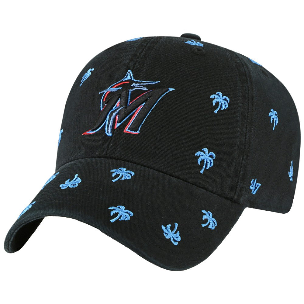 Miami Marlins '47 Women's Confetti Clean Up Adjustable Hat - Black Hats