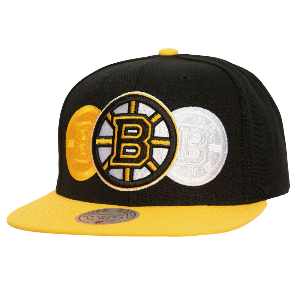 Boston Bruins Mitchell & Ness Soul Triple Up Snapback Hat - Black | US 202134829