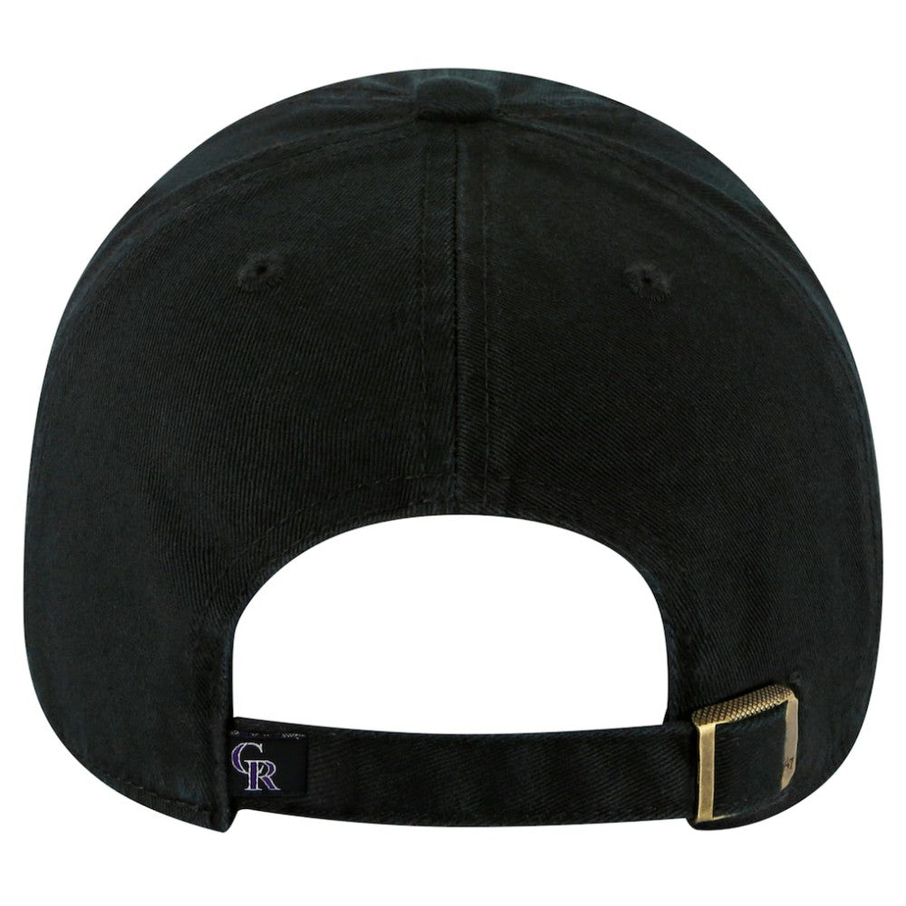 Colorado Rockies '47 Youth Clean Up Adjustable Hat - Black Hats
