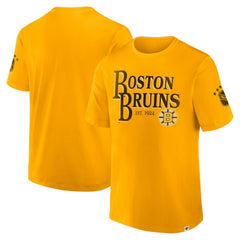 Boston Bruins Fanatics Decades Collection Made To Last T-Shirt - Yellow | US 202135520