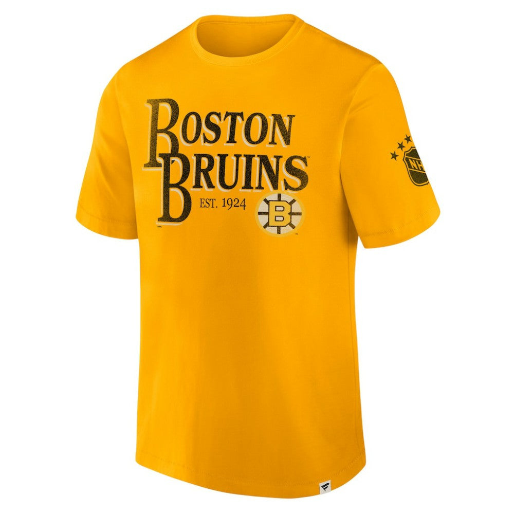 Boston Bruins Fanatics Decades Collection Made To Last T-Shirt - Yellow | US 202135520