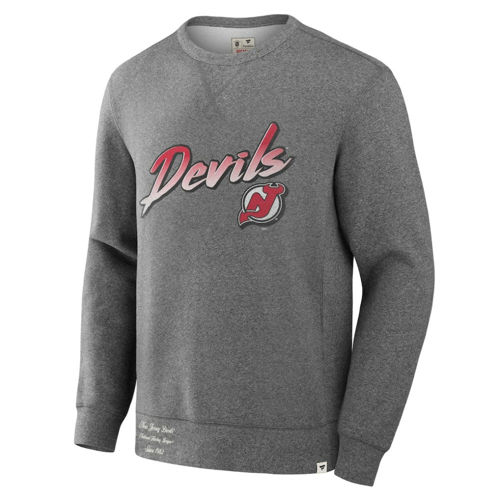 New Jersey Devils Fanatics Decades Collection Legendary Fleece Pullover Sweatshirt - Heather Gray | US 202135597