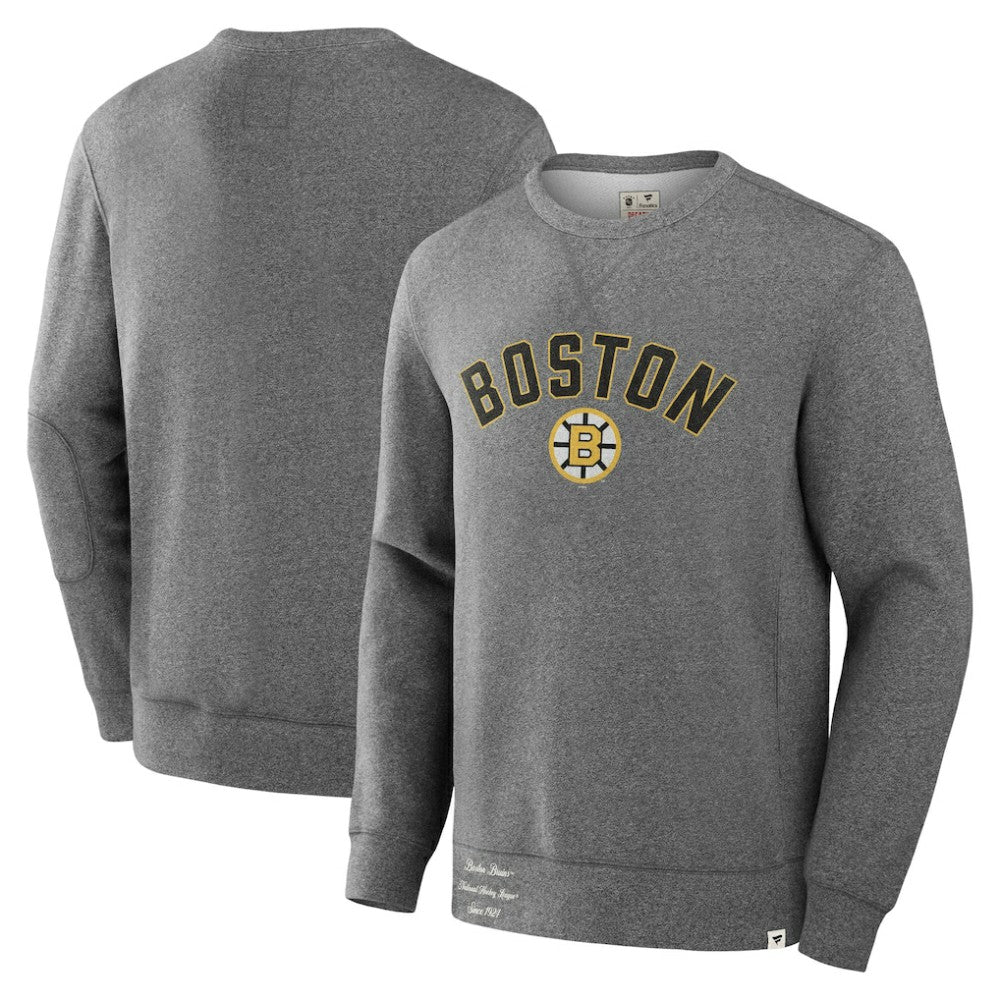 Boston Bruins Fanatics Decades Collection Legendary Fleece Pullover Sweatshirt - Heather Gray | US 202135599