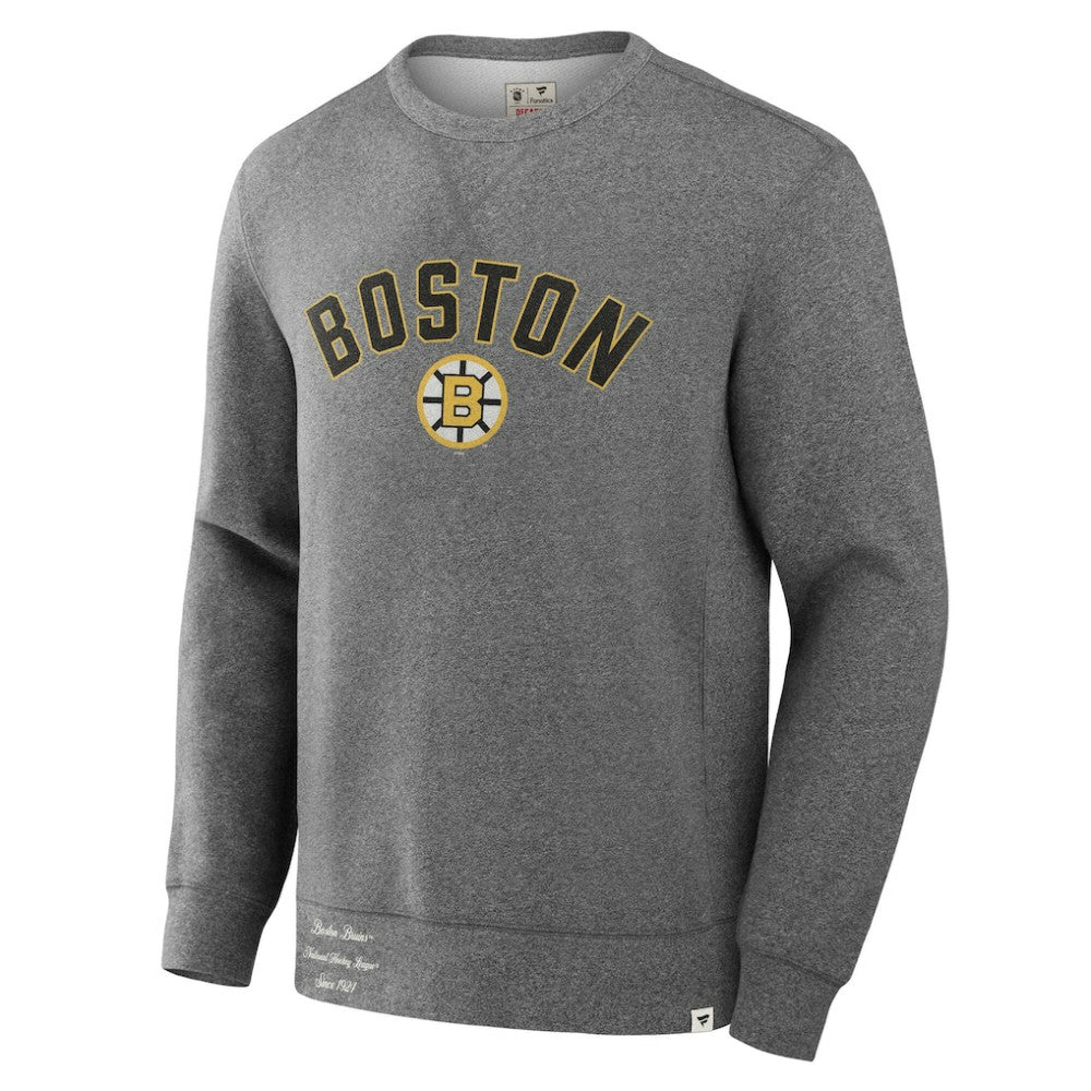 Boston Bruins Fanatics Decades Collection Legendary Fleece Pullover Sweatshirt - Heather Gray | US 202135599