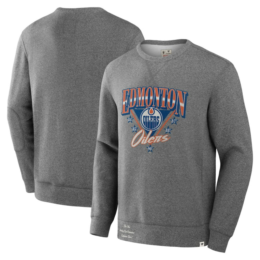 Edmonton Oilers Fanatics Decades Collection Legendary Fleece Pullover Sweatshirt - Heather Gray | US 202135609