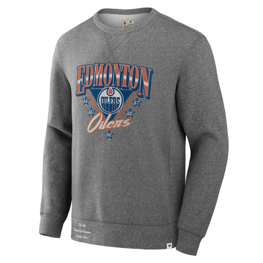 Edmonton Oilers Fanatics Decades Collection Legendary Fleece Pullover Sweatshirt - Heather Gray | US 202135609