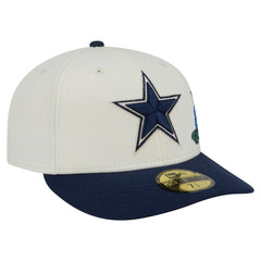 Dallas Cowboys New Era Tonal Florals 59FIFTY Fitted Hat - Cream/Navy Hats
