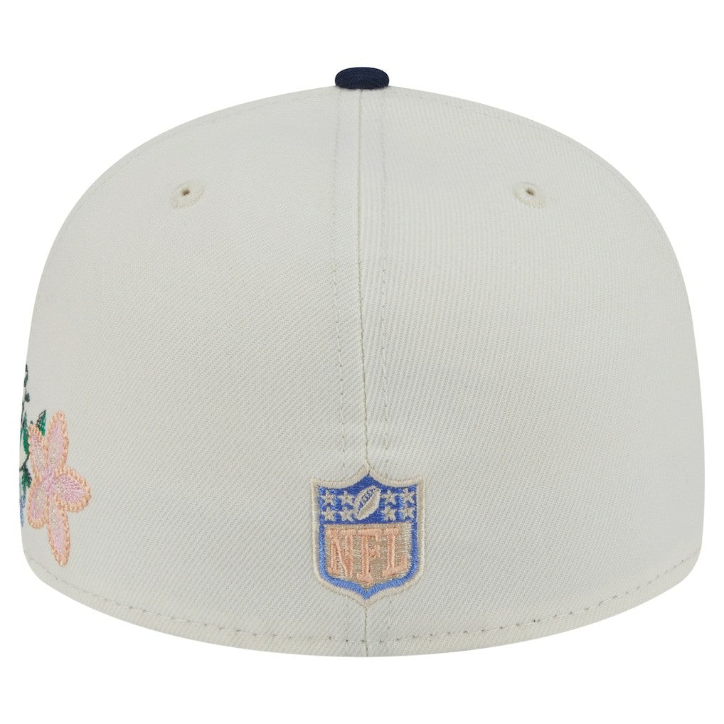 Dallas Cowboys New Era Tonal Florals 59FIFTY Fitted Hat - Cream/Navy Hats