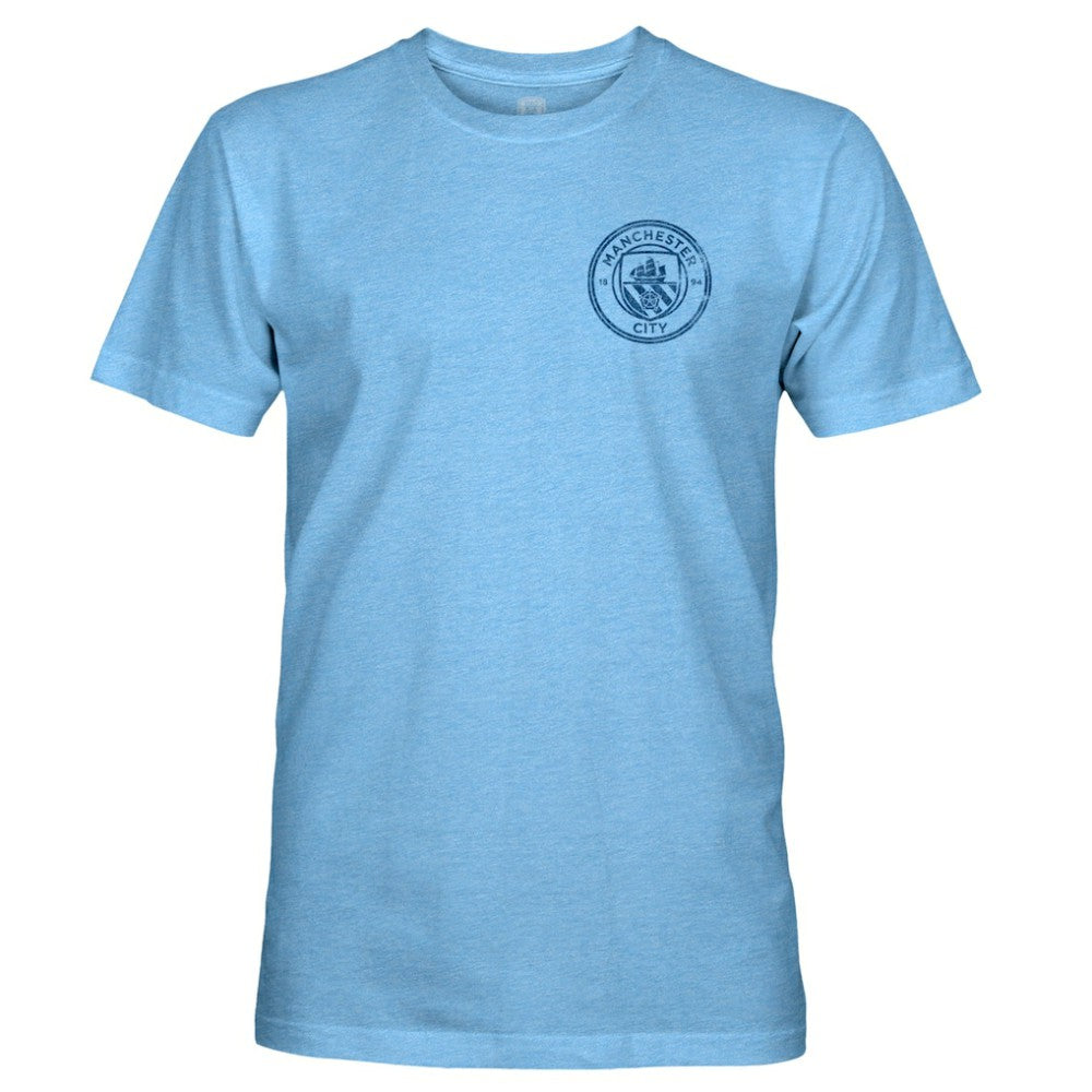 Manchester City 1863FC Mono Badge Retro Tri-Blend T-Shirt Sky Blue
