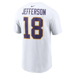 Justin Jefferson Minnesota Vikings Name & Number T-Shirt - White T-shirts