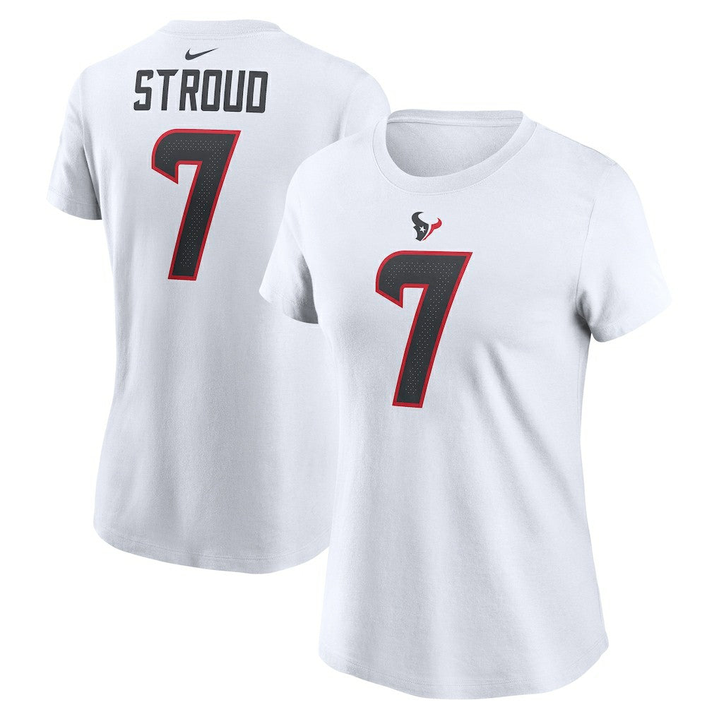 C.J. Stroud Houston Texans Women's Player Name & Number T-Shirt - White T-shirts
