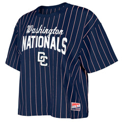 Washington Nationals New Era Women's 2025 City Connect Pinstripe T-Shirt - Navy T-shirts
