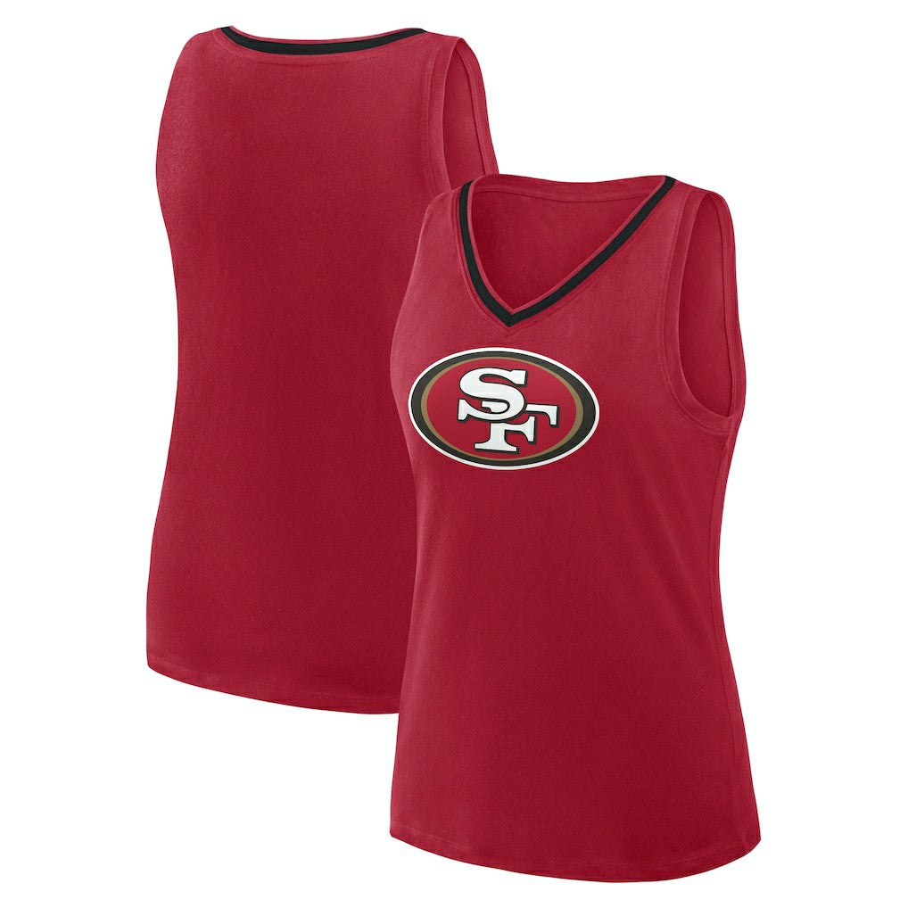 San Francisco 49ers Logo Athletic Women's Plus Size Stellar Win V-Neck Tank Top - Scarlet Tops