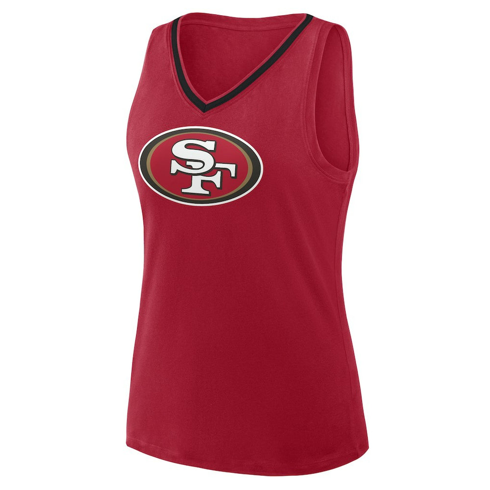 San Francisco 49ers Logo Athletic Women's Plus Size Stellar Win V-Neck Tank Top - Scarlet Tops