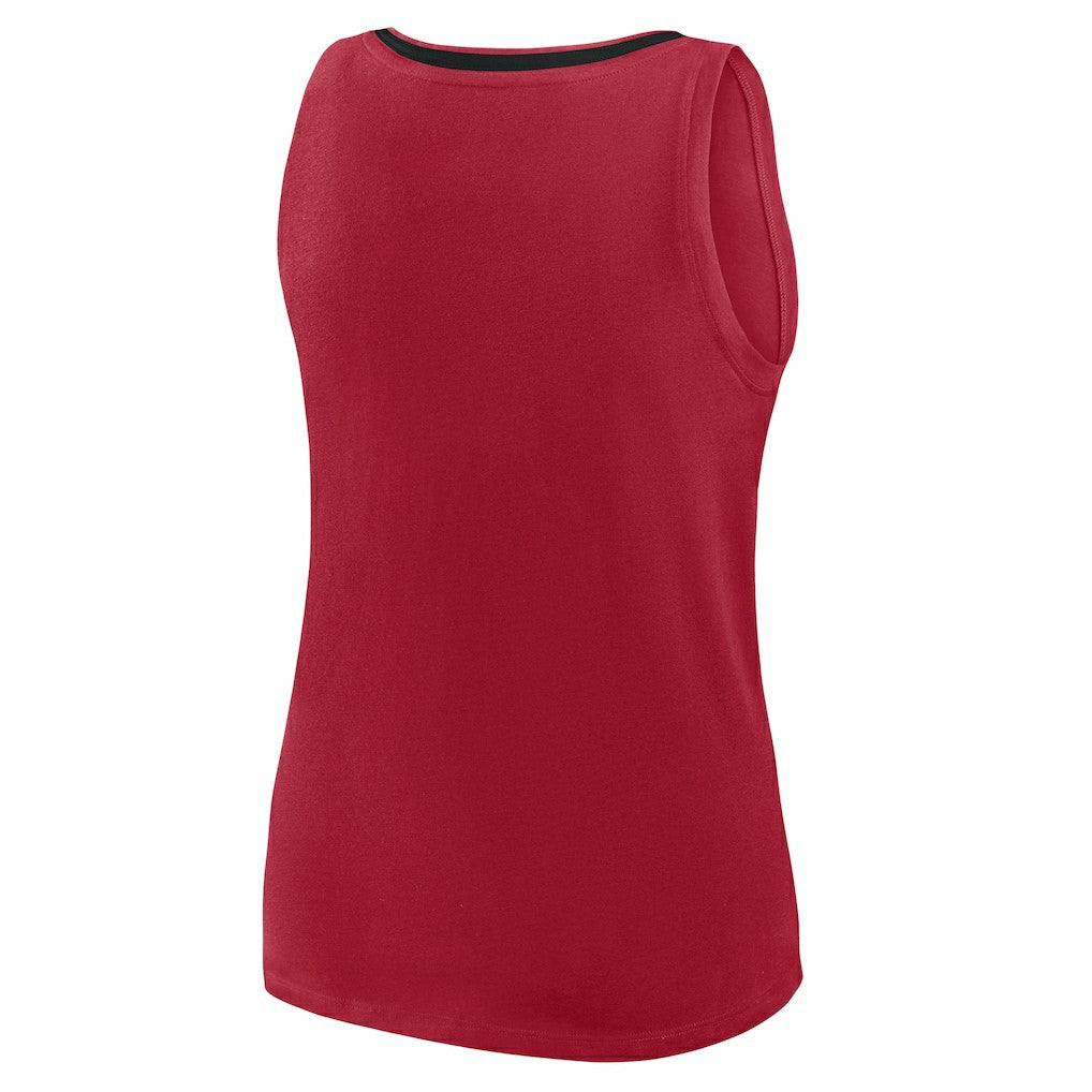 San Francisco 49ers Logo Athletic Women's Plus Size Stellar Win V-Neck Tank Top - Scarlet Tops