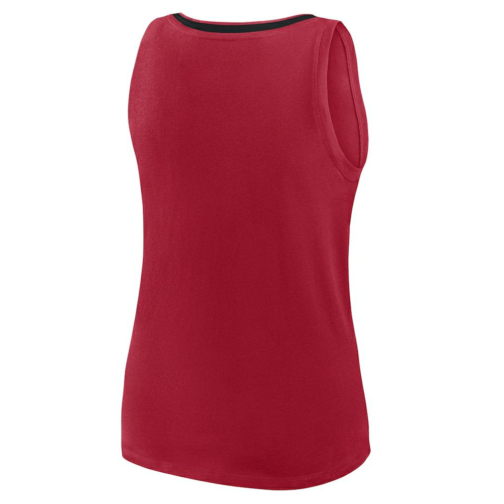 San Francisco 49ers Logo Athletic Women's Plus Size Stellar Win V-Neck Tank Top - Scarlet Tops