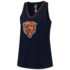 Chicago Bears Logo Athletic Women's Plus Size Stellar Win V-Neck Tank Top - Navy Tops