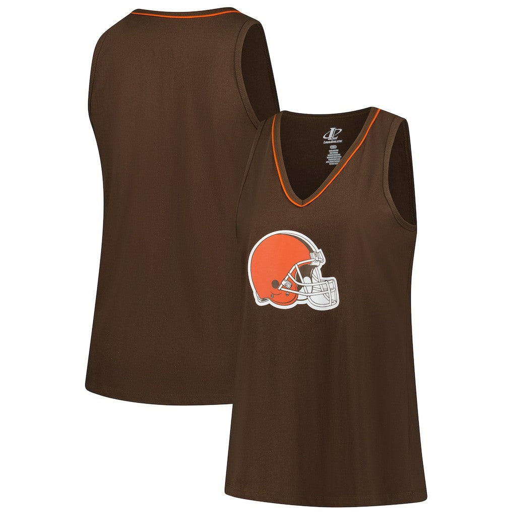 Cleveland Browns Logo Athletic Women's Plus Size Stellar Win V-Neck Tank Top - Brown Tops