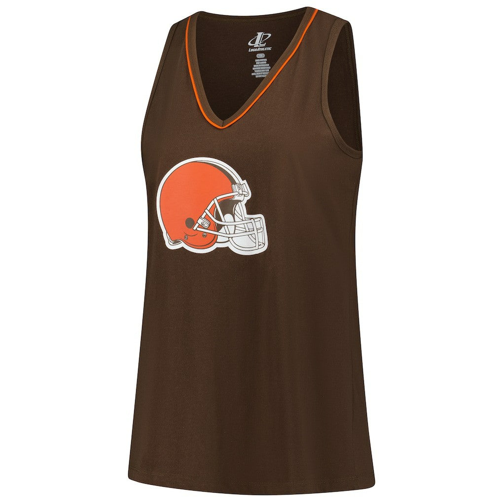 Cleveland Browns Logo Athletic Women's Plus Size Stellar Win V-Neck Tank Top - Brown Tops