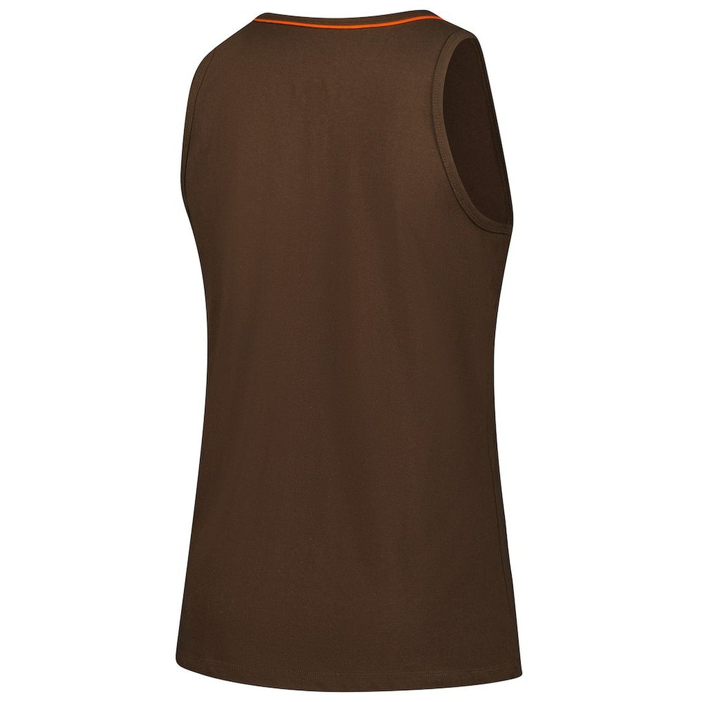 Cleveland Browns Logo Athletic Women's Plus Size Stellar Win V-Neck Tank Top - Brown Tops