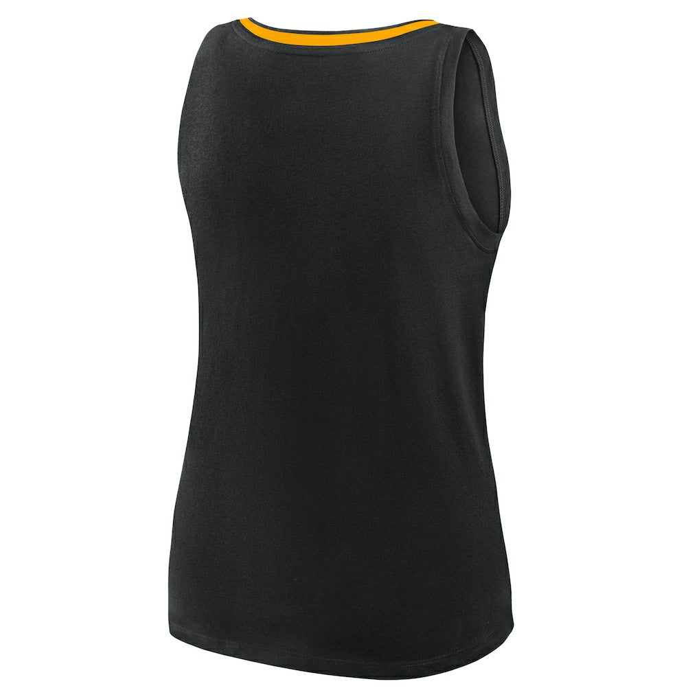 Pittsburgh Steelers Logo Athletic Women's Plus Size Stellar Win V-Neck Tank Top - Black Tops