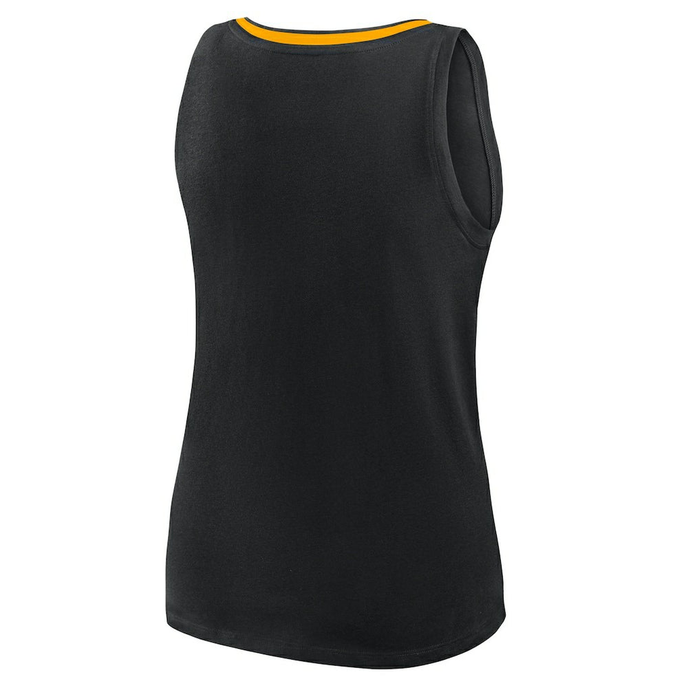Pittsburgh Steelers Logo Athletic Women's Plus Size Stellar Win V-Neck Tank Top - Black Tops