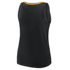Pittsburgh Steelers Logo Athletic Women's Plus Size Stellar Win V-Neck Tank Top - Black Tops